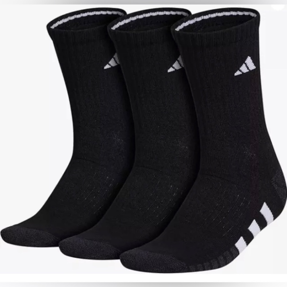 Adidas Crew Socks Women's Cushioned Athletic Arch Compression Black Extended Sz